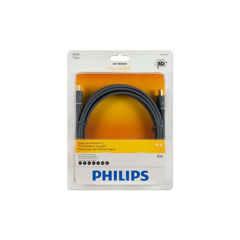 Philips SWV4437S/10 200 Series 3.0m Flat HDMI - HDMI Cable