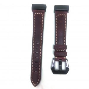 Fitbit Charge 3 Replacement Leather Strap Band - Ox Brown Stitched