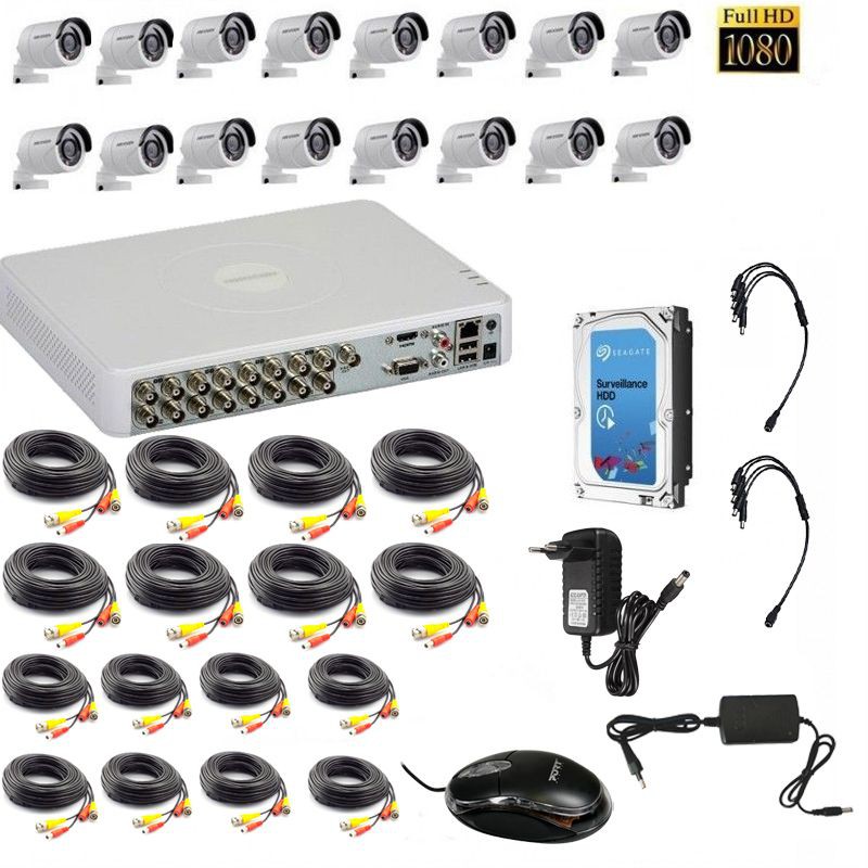 Hikvision 1080p 16 Channel Turbo HD CCTV Kit w/2TB Hard Drive 