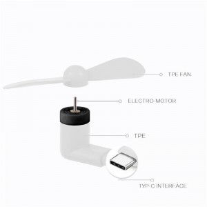 Portable Micro USB-C Fan (works with most Smart Phones with Micro USB) - Blue