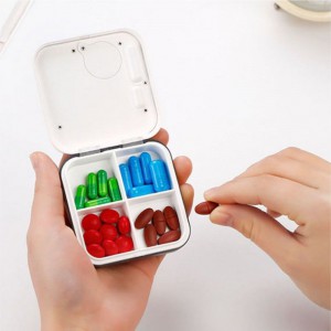  Pill Box Organizer with Electronic Timer and Alarm Reminder (4 x  Seperated Medicine Compartments)
