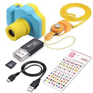 Kids Digital Full HD Mini Action Camera 5MP with Micro SD 1.5" Display Colour Screen - Blue and Yellow