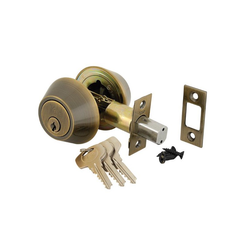 Yale 40-D102-0901 Double Cylinder Deadlock - Antique Brass