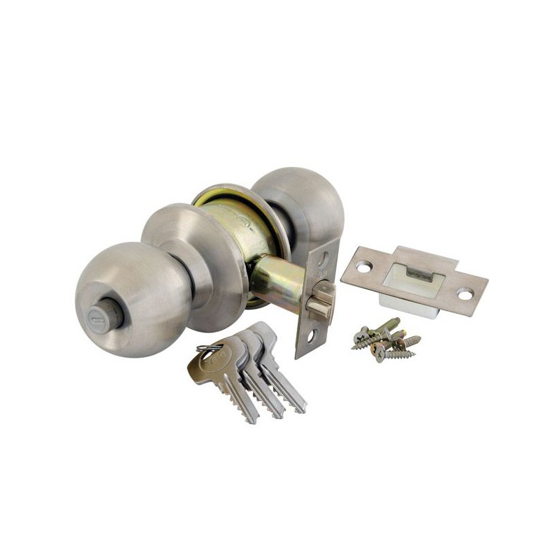 Yale 40CY3-5866-3101 Round Cylindrical Knobset - Satin Silver 