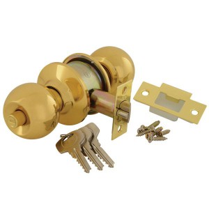 Yale 40CY3-5866-0901 Round Cylindrical Knobset - Antique Brass