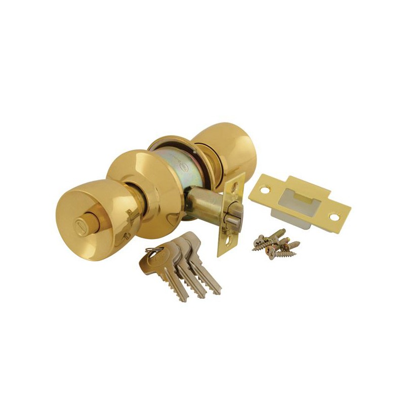 Yale 40CY3-5716-0201 Tulip Cylindrical Knobset - Polished Brass 