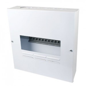 8-WAY WHITE STEEL SURFACE 13mm MCB DB NO DOOR IP42