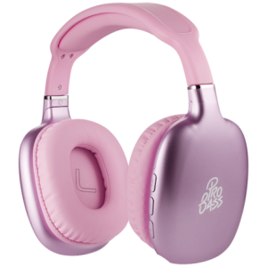 Pro Bass Retro Bluetooth Wireless Headphone with PU Case - Pink