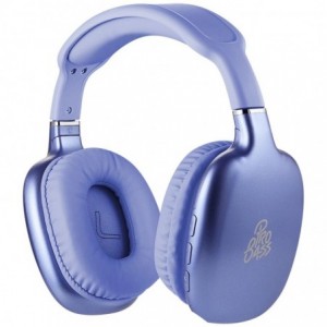 Pro Bass Retro Bluetooth Wireless Headphone with PU Case - Purple