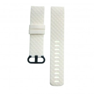 Fitbit Versa Silicone Watch Strap with Plastic Buckle (Large) -White