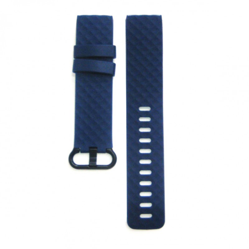 Fitbit Versa Silicone Watch Strap with Plastic Buckle (Large) -Navy Blue