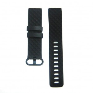 Fitbit Versa Silicone Watch Strap with Plastic Buckle (Large) -Black