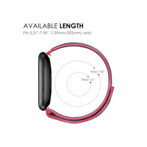 Fitbit Versa Woven Nylon Watch Strap -Red