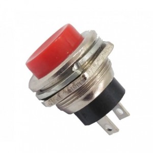 PUSH BUTTON SWITCH N.O. SPST 3A RED M16 D19mm DS-212-RD