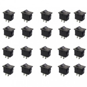 MICRO ROCKER SWITCH SPST ON-OFF 3A 250VAC 15x10x17mm - 200/BAG KCD5-101