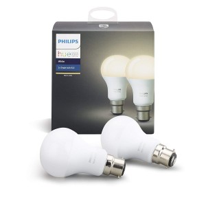 Philips Hue White Wireless LED Light Bulb 9W 806LM  B22 (Works with Alexa, Google Assistant, HomeKit) - 2 Pack