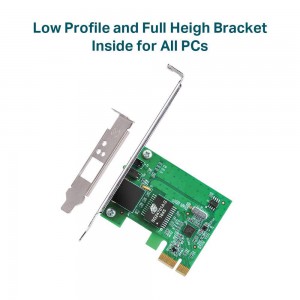 TP-LINK Gigabit PCIe Network Adapter, Realtek RTL8168B, 10/100/1000Mbps RJ45 Port, Auto MDI/MDIX