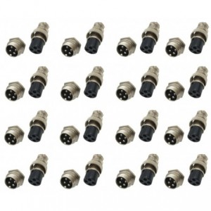 M16 4W MINI-MIC-PLUG AND SOCKET CONNECTOR SET - 100pcs/BAG GX16-A-4PS