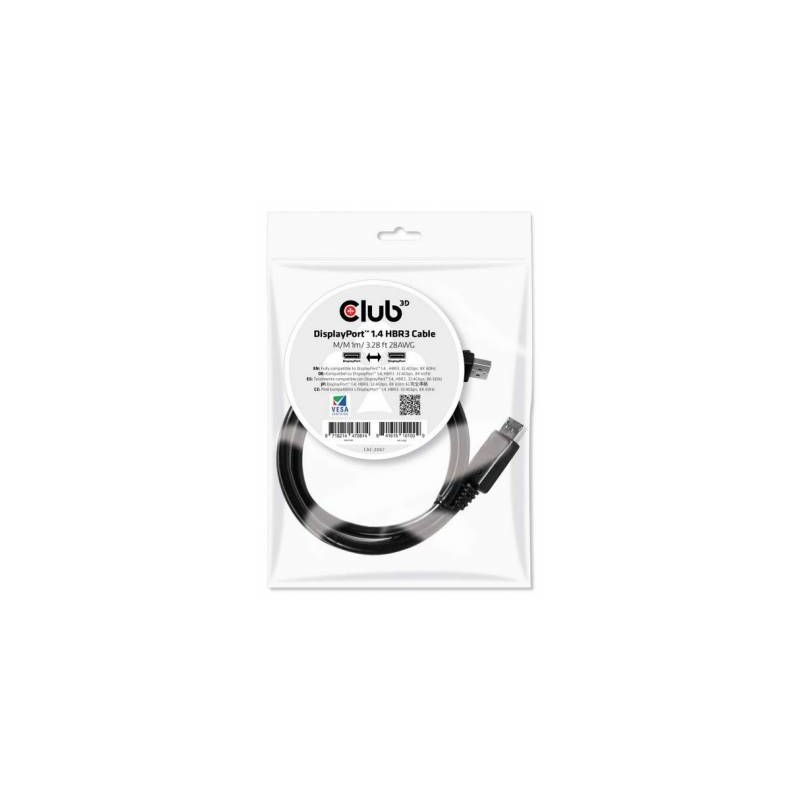 Club 3D CAC-2067-CLUB3D 1m Displayport 1.4 to Displayport Hbr3 MM Cable