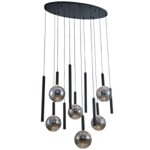 6+6 x G9 METAL &amp; GLASS PENDANT