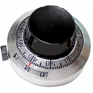 DIAL FOR 10/15-TURN POT 46mm. 6.35mm SHAFT VI-6.35  / B-2