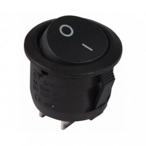 23mm ROUND ROCKER SWITCH SPST MOMENTARY (ON)-OFF KCD1-5-111