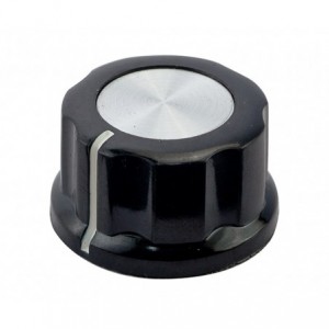 KNOB SILVER WITH MARKER 26x16mm 6.35mm HOLE MF-A03-6.4