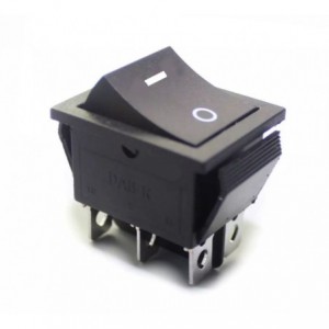 ROCKER SWITCH DPDT 25x31 BLACK 16A 250VAC KCD2-202-C3-B-B