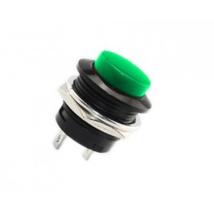 PUSH BUTTON GREEN NO 19mm 3-6A R13-507-GREEN