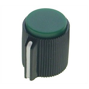 KNOB PLASTIC GREEN SCR W/LINE 13x13mm 6.35mm SHAFT HOLE KN113-C-GR