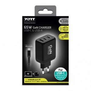 Port 65W GaN wall charger &amp; 2M EU USB-C cable