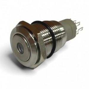 Illuminated Latch Push Button White 16mm DPDT 220V