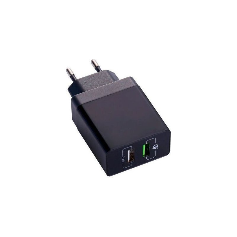 Tuff-Luv E2_137 Dual Port USB Wall Charger with Qualcomm Quick Charge - Black