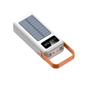 40-000mAh Solar-Assisted Power Bank with Built-In Cables &amp; LED Torch