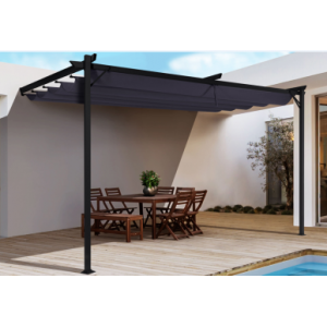 Skyline Wall Mounted Pergola - 3x2.7m - Grey - Fine Living