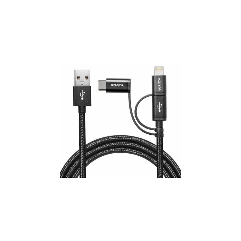 Adata CA-A22-AK USB 2.0 2-in-1  Sync+ Charge Cable - Black