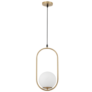 Brass Pendant With Glass 1X60W Es