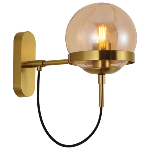 Gold Glass Wall Light 1X60W Es