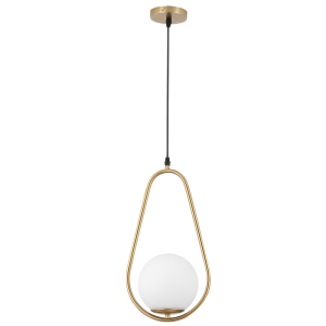Brass Pendant With Glass 1X60W Es