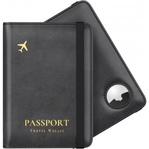 Passport Holder with AirTag Holder | RFID Passport Protector