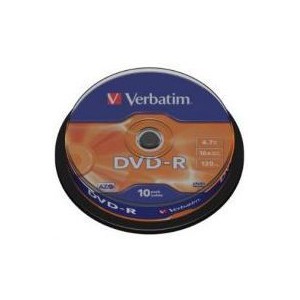 Verbatim M43523 DVD-R Matt Silver 16X 10 Pack Spindle