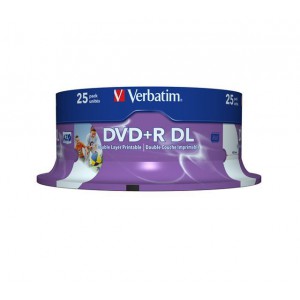 Verbatim M43667 DVD+R 8.5GB 8X Dual Layer Printable 25 Spindle