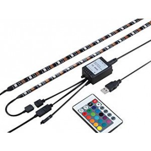 ACDC TV30-R5050-RGBW/2 5VDC LED TV Strip Kit IP20 2 X 0.5M RGB Strips C/W Controlle