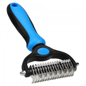 Pet Grooming Brush | Double-Sided Shedding &amp; De-Matting Undercoat Brush