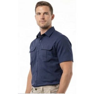 Vulcan Mens Bush Shirt Ripstop Ss Navy Xl