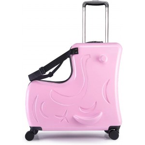 Kids Ride On Duffel Suitcase Carry-On Luggage with Wheels