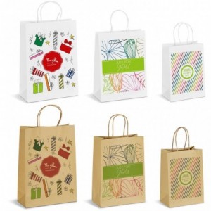Branded Digital Print Paper Gift Bags Sample Pack (6 Pieces)