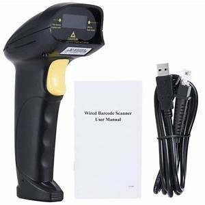 Handheld USB Laser Barcode Scanner - Wired -POS (Black) - YHD-8200