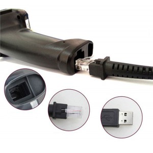 Handheld USB Laser Barcode Scanner - Wired -POS (Black) - YHD-8200