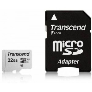 Transcend TS32GUSD300S-A 32GB MicroSDXC/SDHC Class 10 U1 Memory Card with SD Adapter